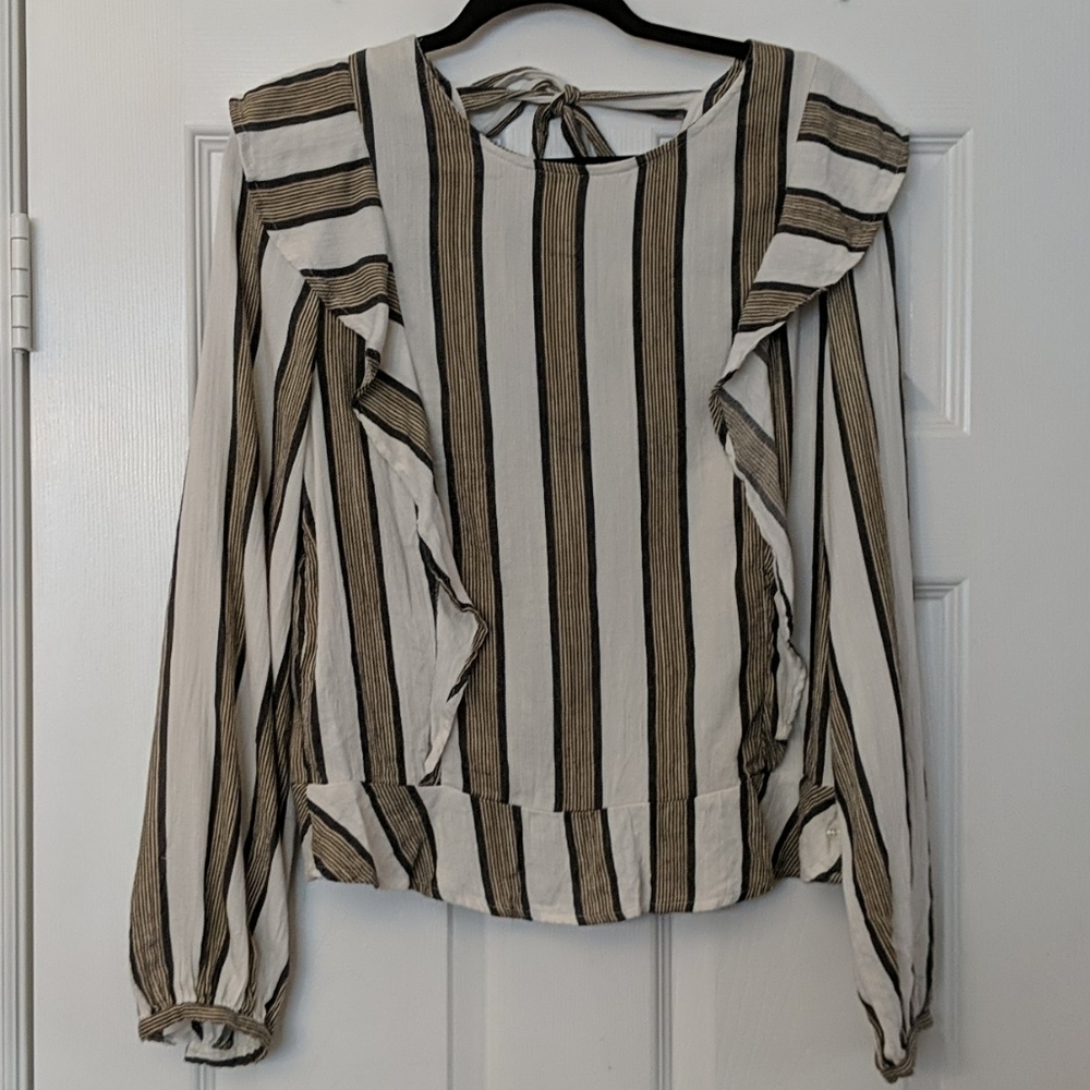 Anthro ISABELLA SINCLAIR Ruffle Tie Back Blouse